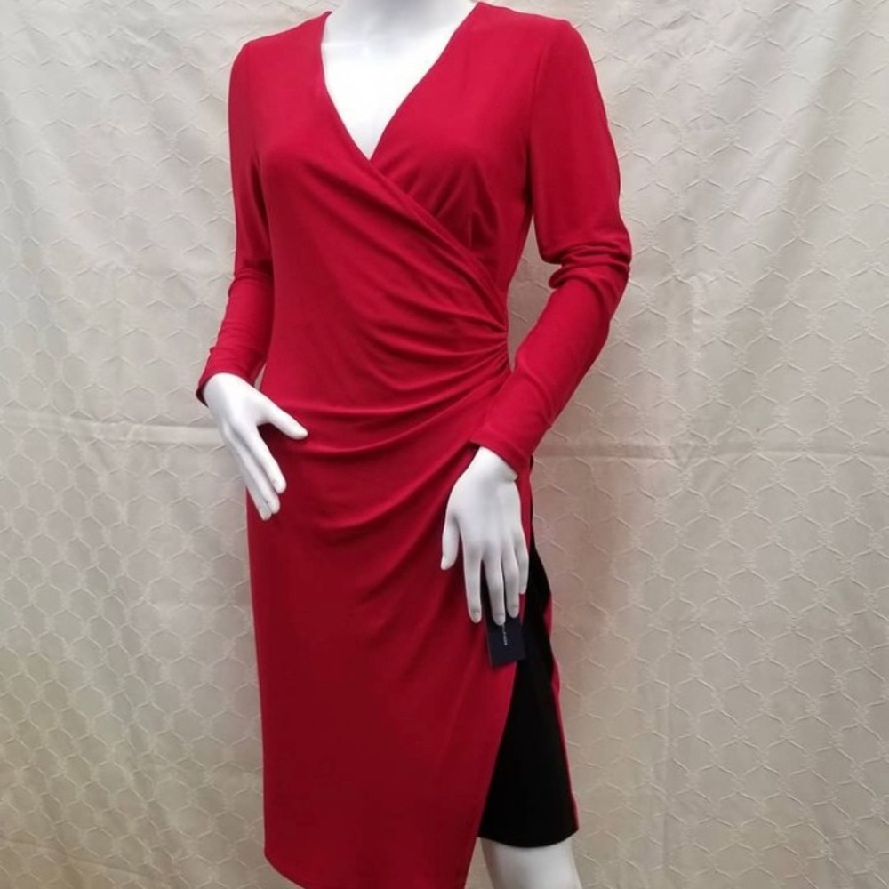 TOMMY HILFIGER NEW DRESS, SIZE 14W RED AND BLACK